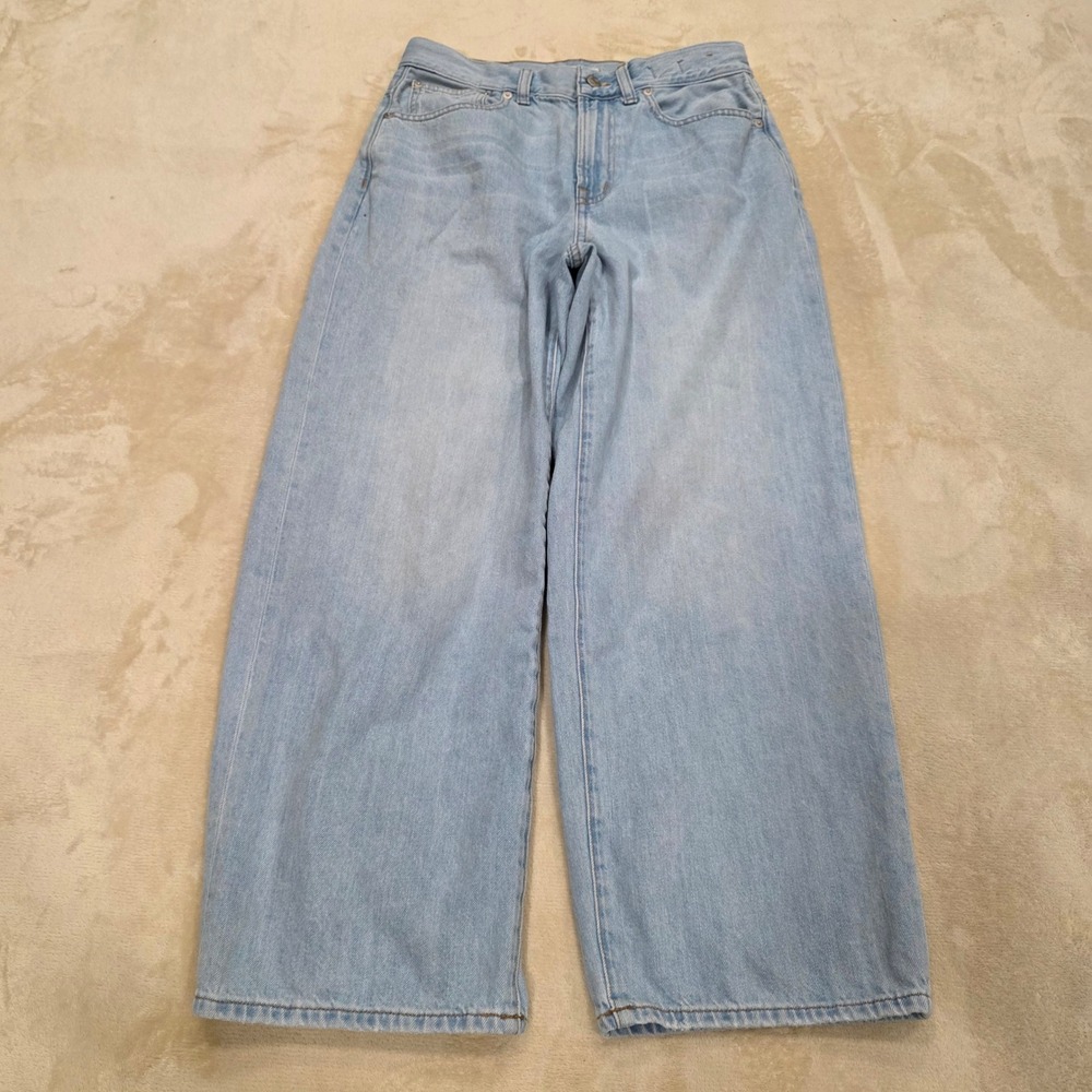Madewell The Perfect Vintage Wide-Leg Crop Jean Light Wash Denim 27